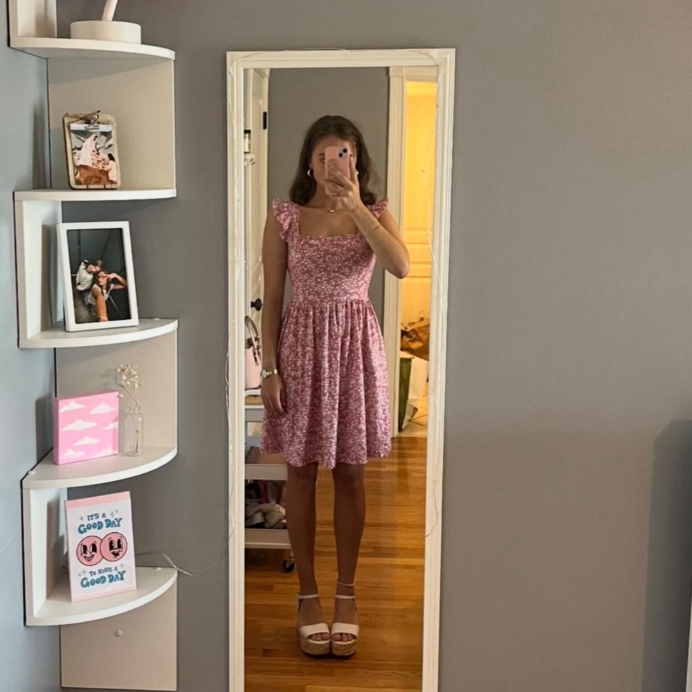 Pink Floral Mini Sundress!